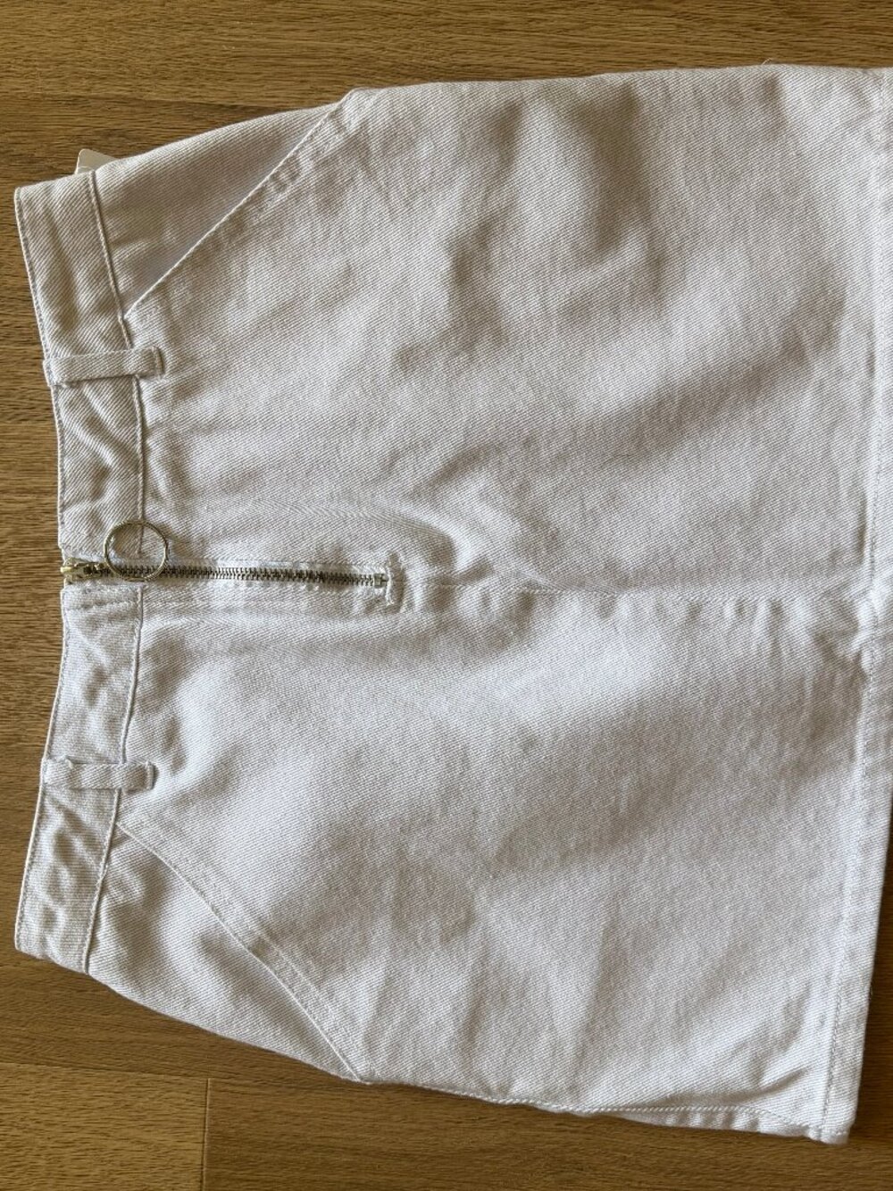 american threads White Denim Mini Skirt